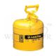 JUSTRITE 7.5L/2 GALLON TYPE I STEEL SAFETY CAN - 7120200 (YELLOW)