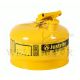 JUSTRITE 9L/2.5 GALLON TYPE I STEEL SAFETY CAN - 7125200 (YELLOW)