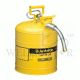 JUSTRITE 19L/5 GALLON TYPE II STEEL SAFETY CAN - 7250230 (YELLOW)