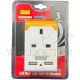 MORRIES 3WAY ADAPTOR W/ NIGHT LIGHT& 2 X USB-A (2.4A) MS3005USB/YL