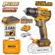 INGCO 20V LI-ION BL DRILL DRIVER 50NM 2X2.0AH+CASE CDLI205062