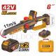 INGCO 42V BL 6" CORDLESS PURNING SAW 2X2.0AH+CASE CGSLI42681