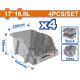 WADFOW 4PCS 17" STACKABLE STORAGE BIN SET 435MMX300MM X180MM WTB0606
