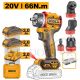 INGCO 20V 66NM MULTI HEAD DRILL DRIVER 2X2.0+CHARGER+CASE CDLI206686