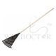 PLASTIC GARDEN LEAF RAKE #2021 WITH 4 FT WOOD HANDLE