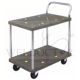 PRESTAR 2TIER PLASTIC TROLLEY 710X455MM 150KG PB114 1HANDLE