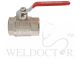 SHOWY RED LONG HANDLE F/F BALL VALVE 1-1/4" 5056