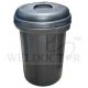 ROUND HDPE BIN C/W COVER BLACK