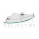 SHOWY 10"X8MM SANDBLAST CORNER GLASS SHELF 2652C-10SB (2652-422)