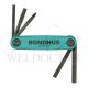 BONDHUS FOLD-UP HEX KEY SET [(-)3/16", #1. HEX: 4 , 5, 6 MM] 5PC -12540