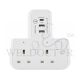 MORRIES T-SHAPE 2WAY SOCKET ADAPTOR MS202USBCTSA (3.4A)